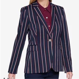 Tommy Hilfiger Striped One-Button Blazer